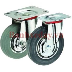 Bánh xe Cao su có nắp che càng xoay 036