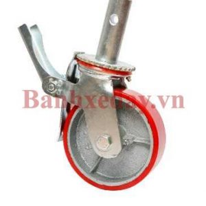 Bánh xe Giàn Giáo PU lõi Gang 200mm xoay khóa kép – A8-UCI-087200