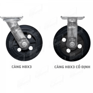 CÀNG BÁNH XE PHONG THẠNH H8X3 CAOSU XOAY - CỐ ĐỊNH