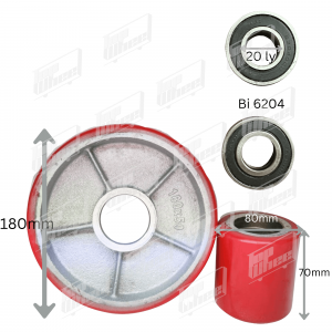 COMBO BÁNH XE RỜI THAY THẾ PU XE NÂNG PALLET 2T5 3T - 80X70 PU - 180X50 PU